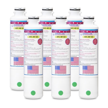 American Filter Co Samsung 4609101000 Comparable Refrigerator Water Filters (made by Model number AFC-RF-S3), 6PK 04609101000-AFC-RF-S3-6-69773